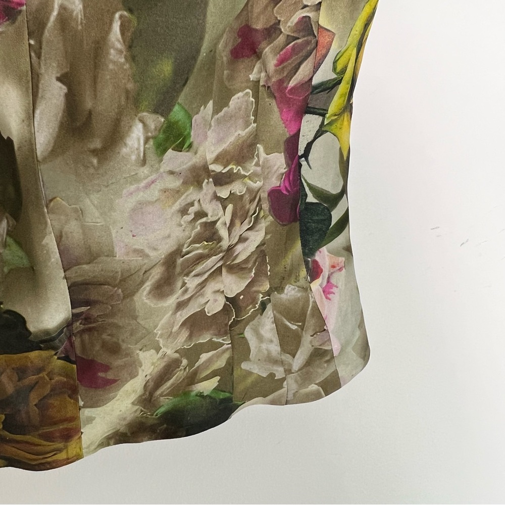 Paul Smith Floral Print Sleeveless Top with Tassel Shoulder Accents - Multicolor - Picture 3 of 10
